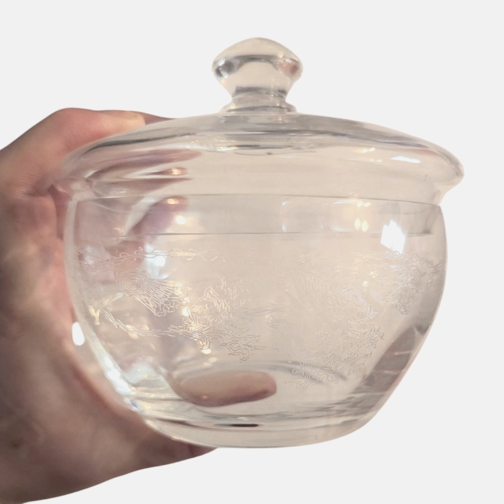 Crystal Candy Dish With Thistle Motif